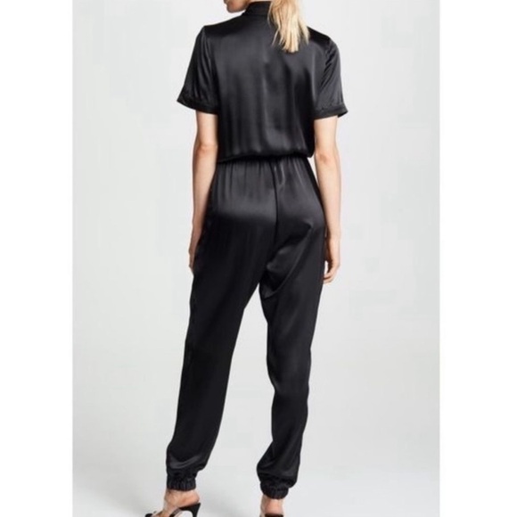 CAMI NYC | $352 The Maddi Short Sleeve Jumpsuit 100% Silk in Black, Size XS - Picture 2 of 15